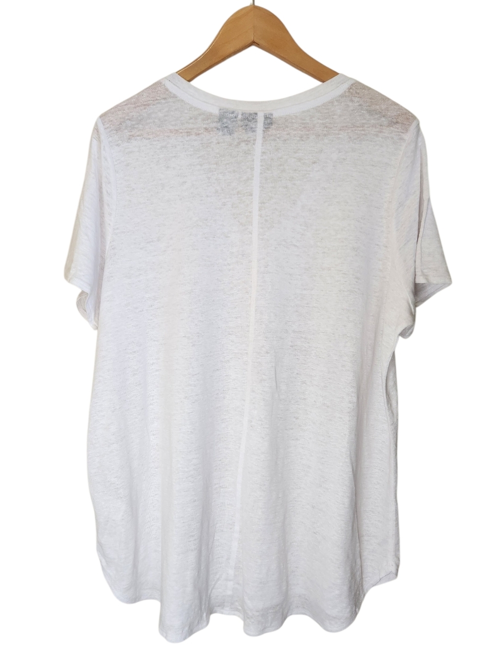 Tahari White V-Neck Short Sleeve Tee - Picture 2 of 8